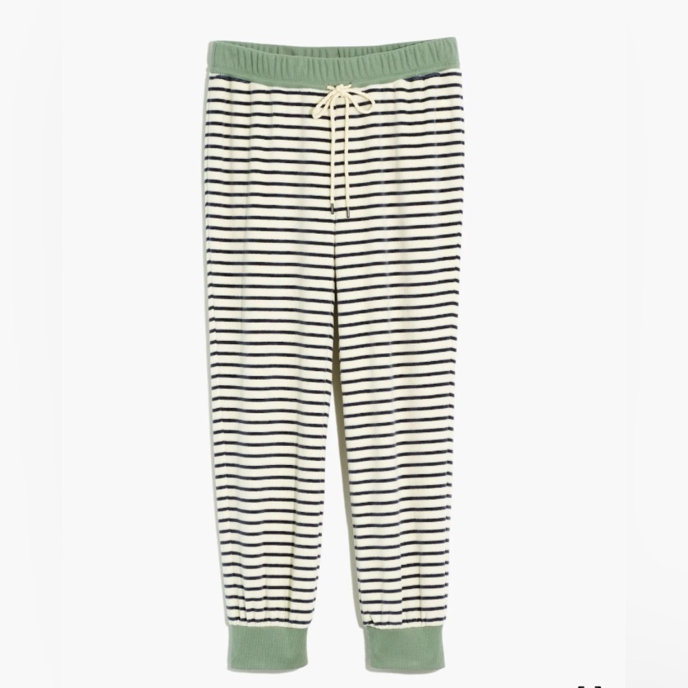 Madewell Velour Slim Jogger - Striped - Size Small